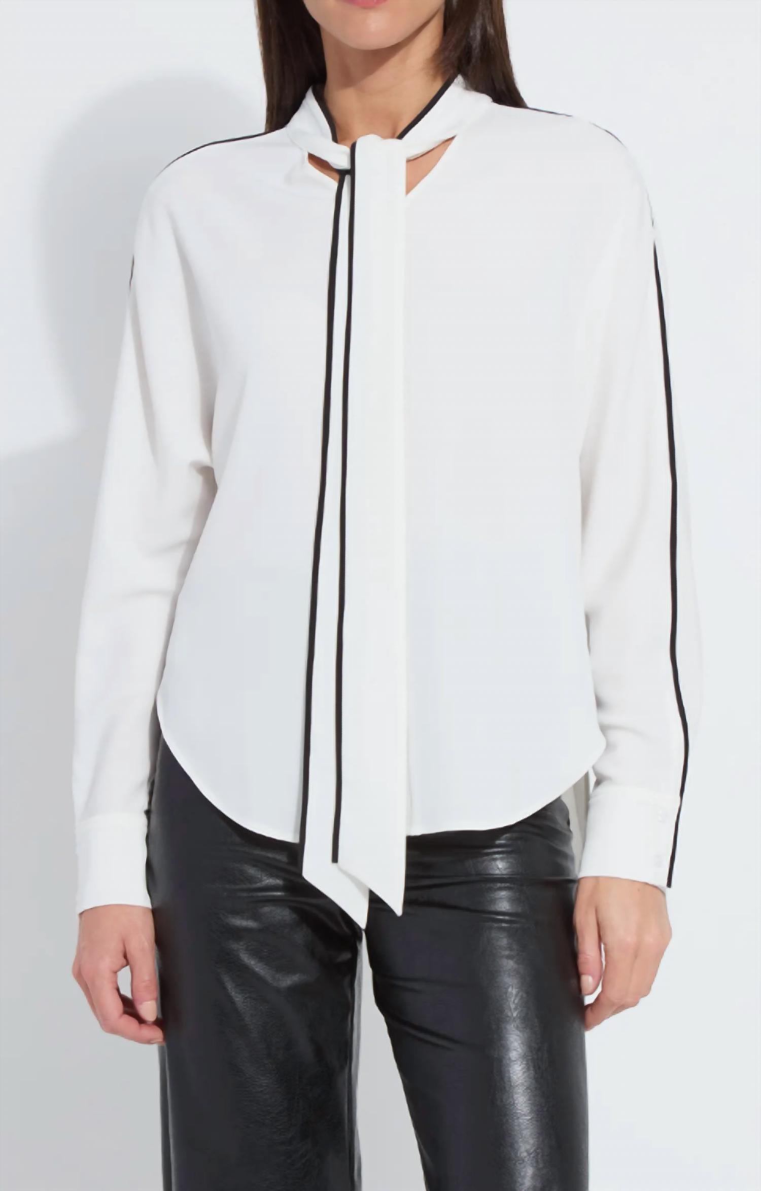 Lysse Daphne Dolman Sleeve Bow Blouse in off white - women's blouse