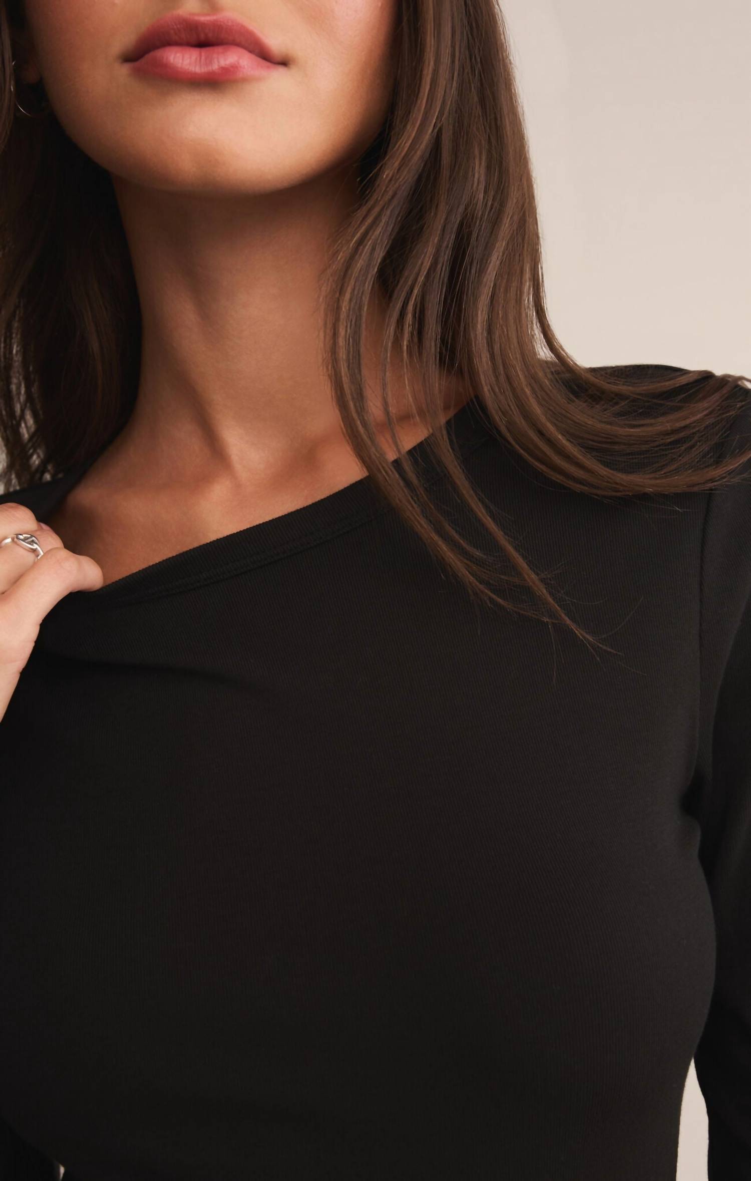 Z Supply Second Skin Crew Top in black 1 - women's long sleeve top - view 5