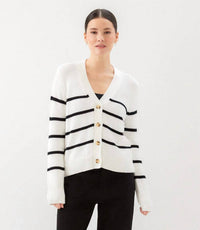 Karen Kane - Stripe Cardigan Sweater