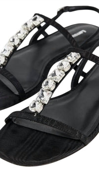 Larroude Women's Calypso Flat Sandals in black - women's sandal - view 4