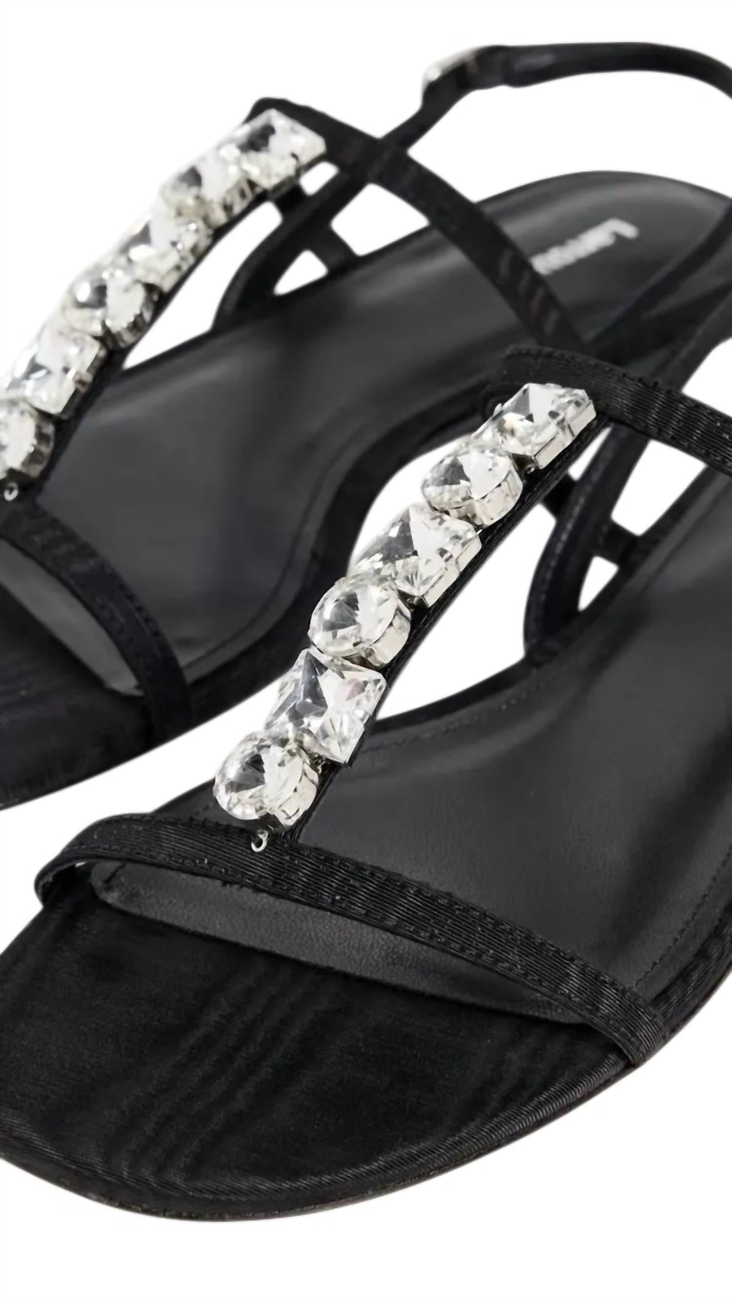 Larroude Women's Calypso Flat Sandals in black - women's sandal - view 4