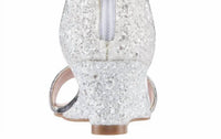 Nina Girls Kristina Wedge Sandals in white chunky glitter - kids' sandal - view 4