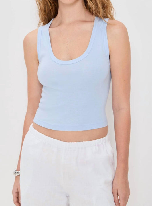 Enza Costa - Supima Baby Rib Cropped Fitted U Tank Top