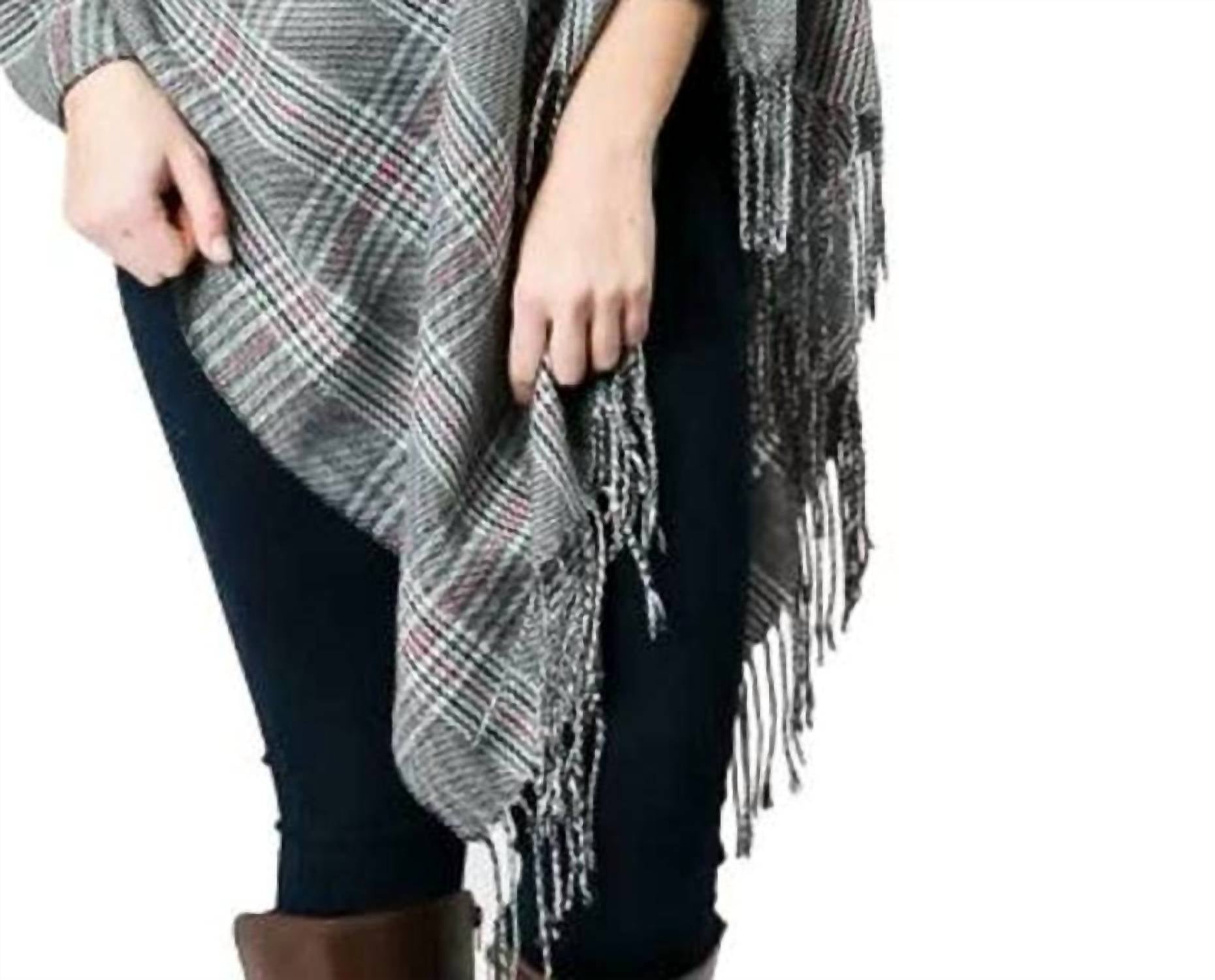 Top It Off - Glen Fringe Poncho