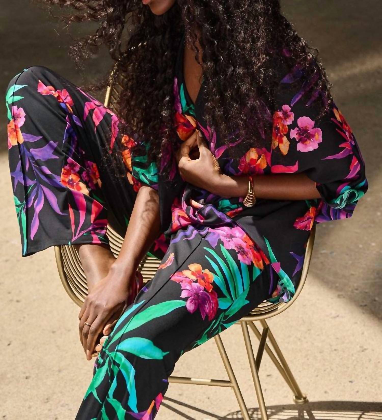 Joseph Ribkoff - Women's Georgette Tropical Print Boxy Top