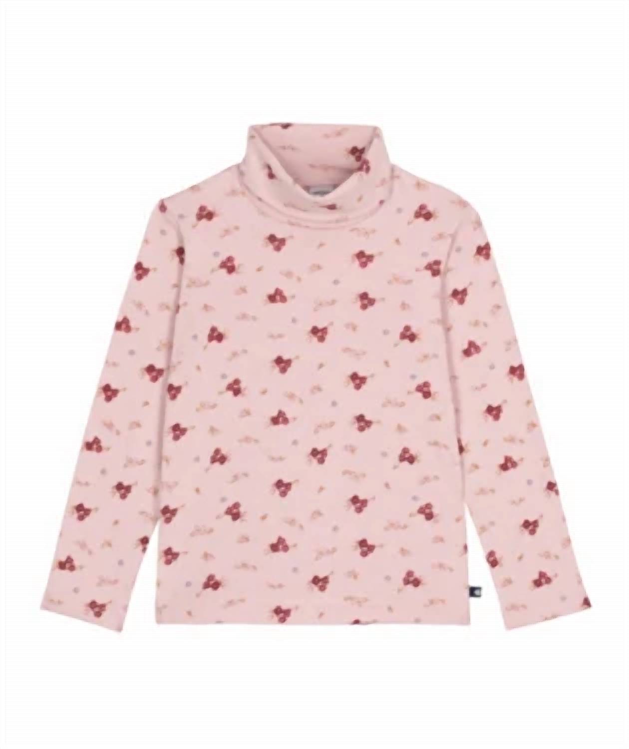 Petit Bateau - Girls Pointelle Floral Turtleneck Top