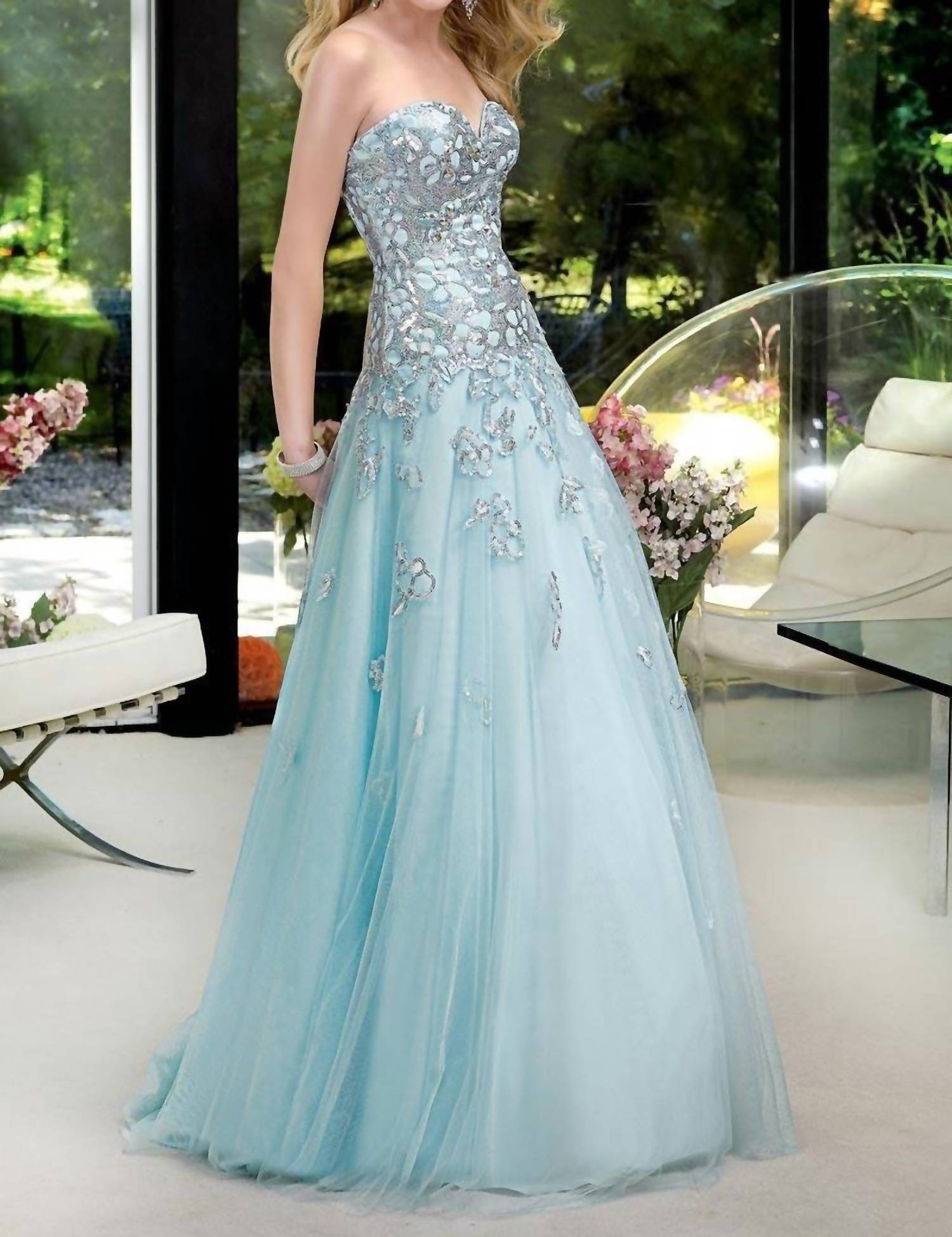 Alyce Paris - Tulle Sequined Lace Gown