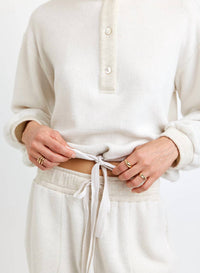 Bella Dahl Tie Waist Hoodie in oatmeal - women's top - view 4