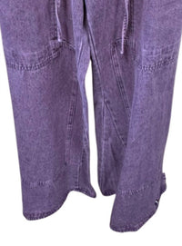 BiBi Women's Cargo Colored Denim Pants in cranberry - women's pants - alternate view
