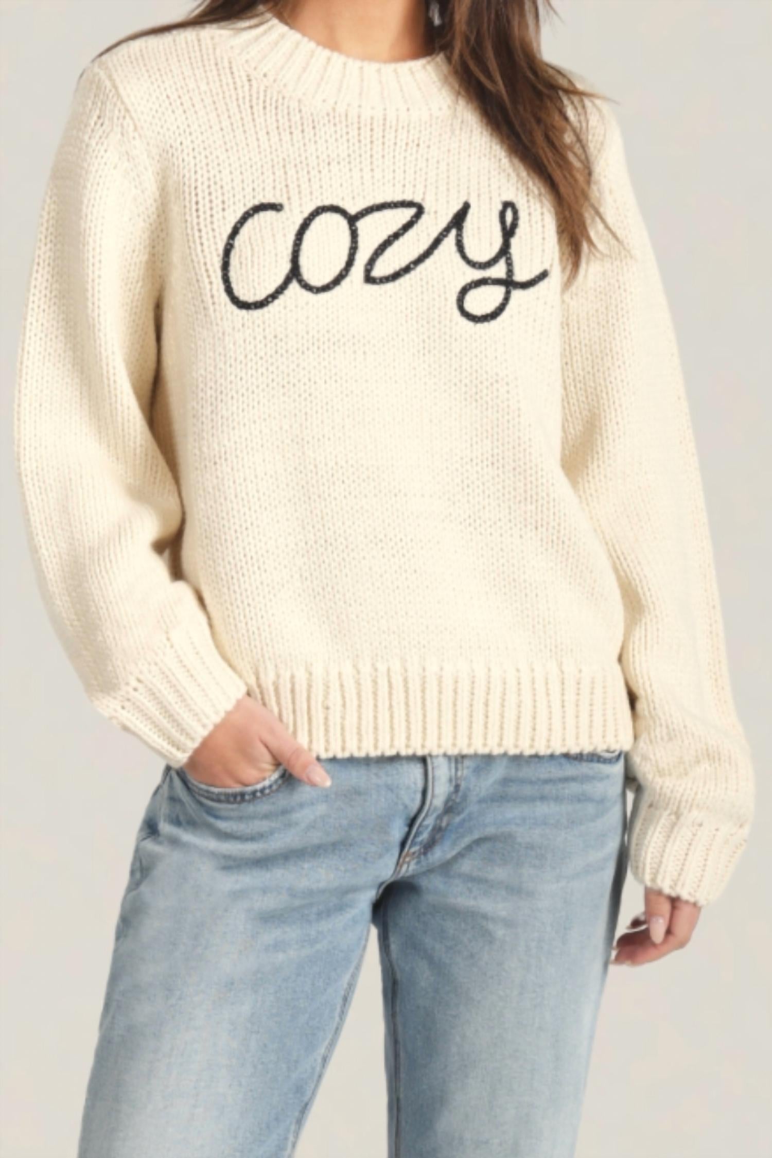 Dylan by True Grit Women's Cozy Sweater in natural - women's sweater