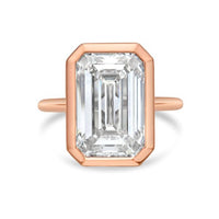 Diana M Jewels - 12.00 Ct Lab-grown Emerald Cut Diamond Bezel Solitaire Ring