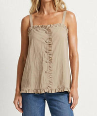 Naked Zebra - Ruffle Detail Shirt Tank Top