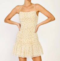 line and dot Lilou Mini Dress in cream - women's dress