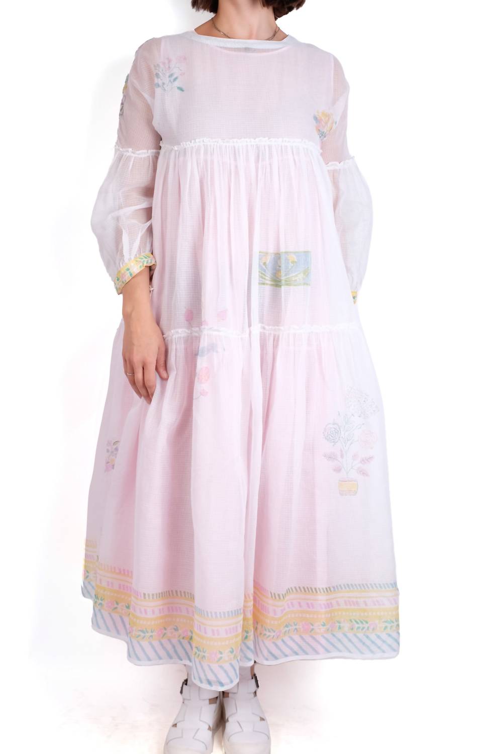Eka Design Studio - Overlay Stripe Tiered Maxi Dress