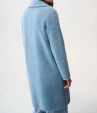 Joseph Ribkoff - Pearl Trim Feather Yarn Coat