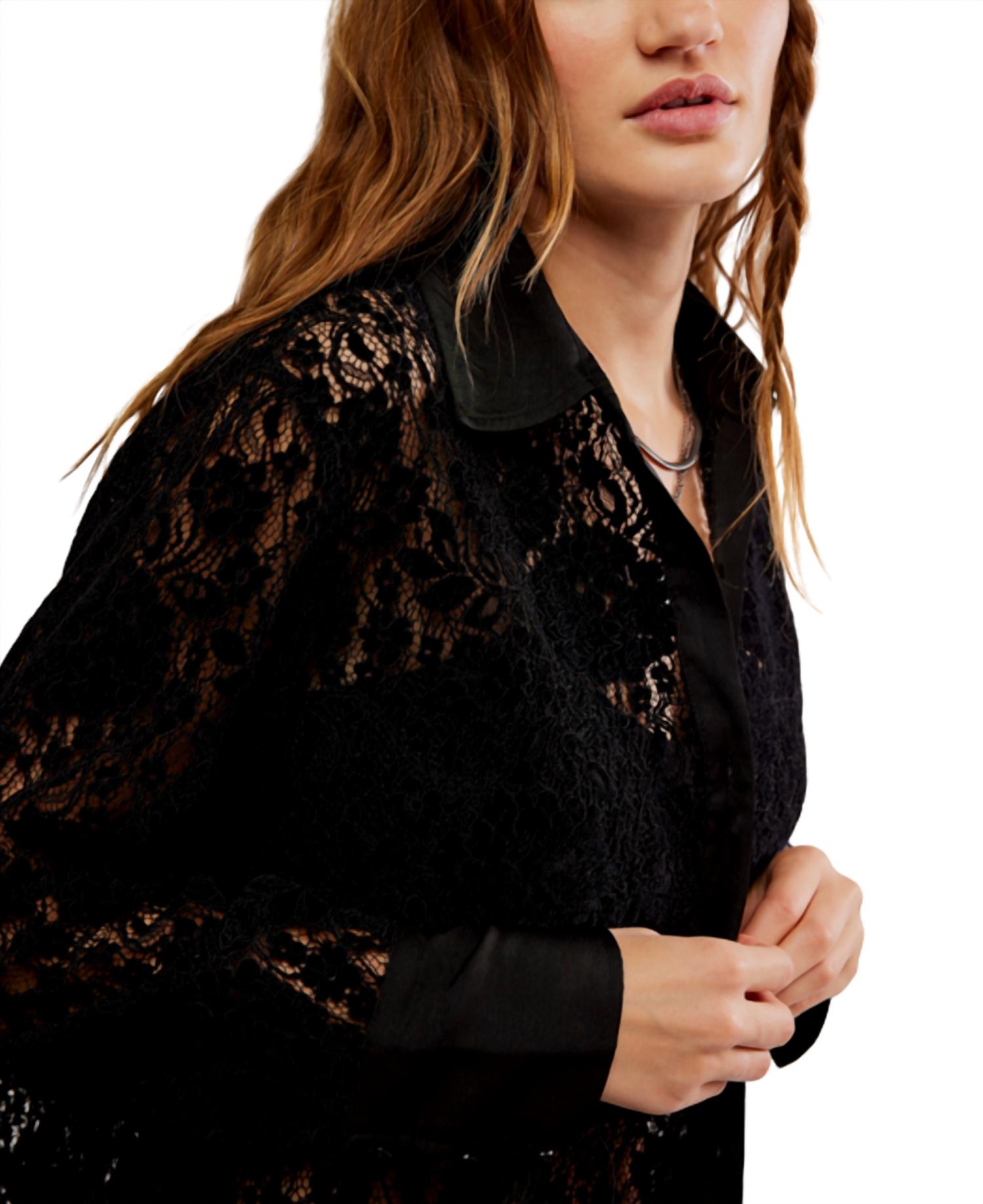 Free People Faith Button Down Shirt in black - women's shirt - view 4