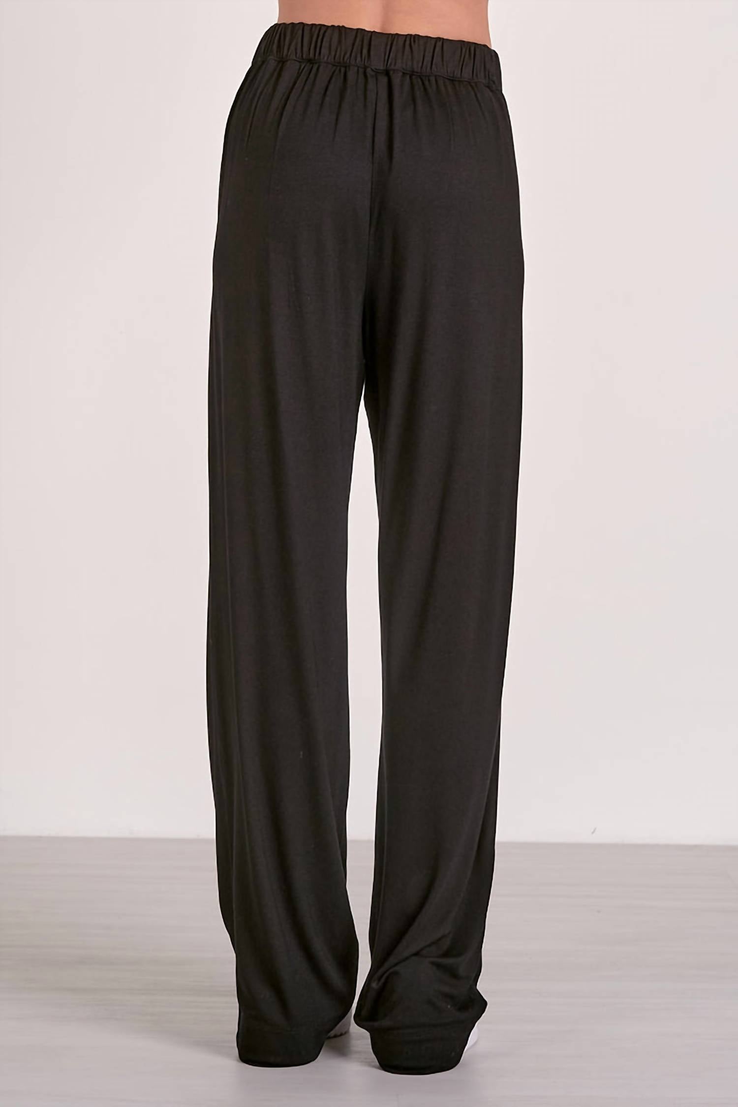 ELAN Structured Pull On Straight Leg Pants in black - women's pants - alternate view
