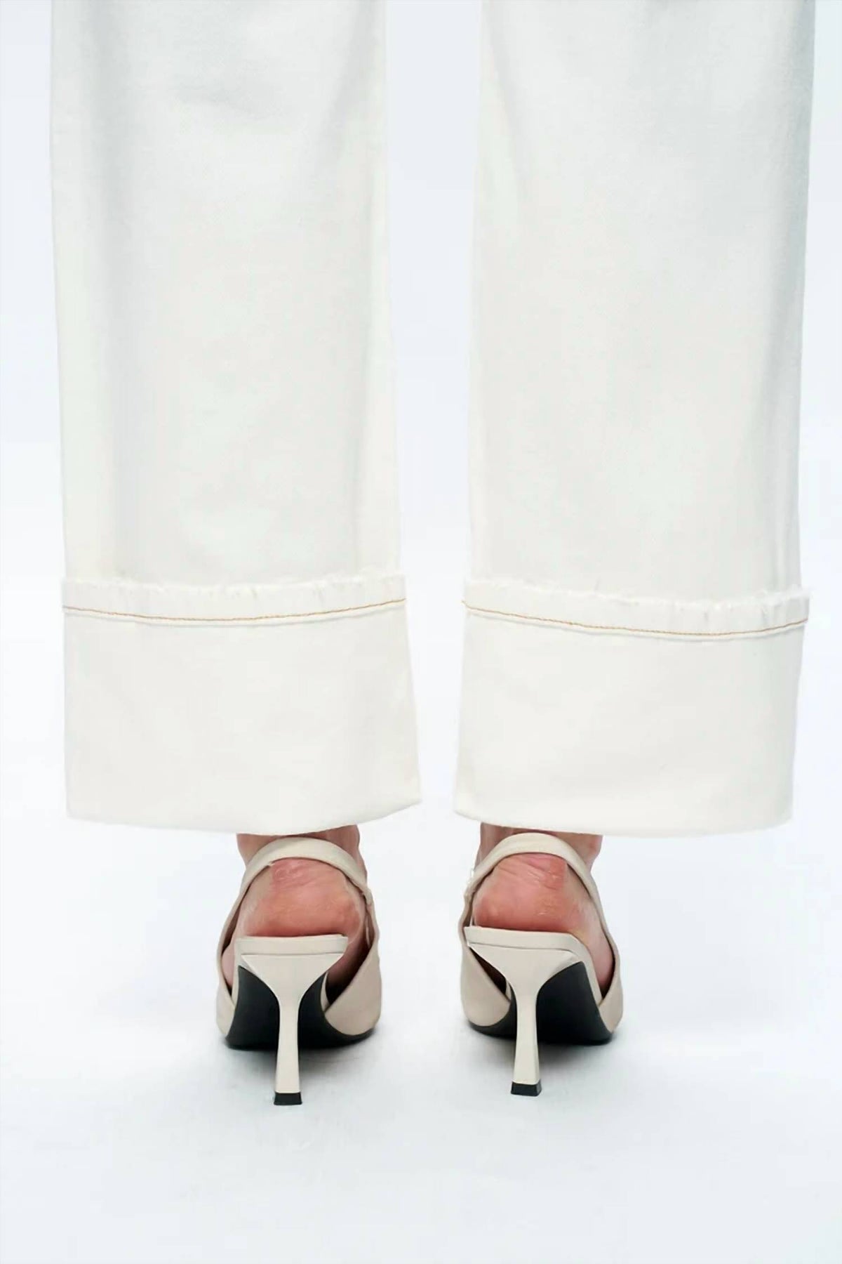 Bayeas - Mid Rise Cuffed Straight Leg Pants