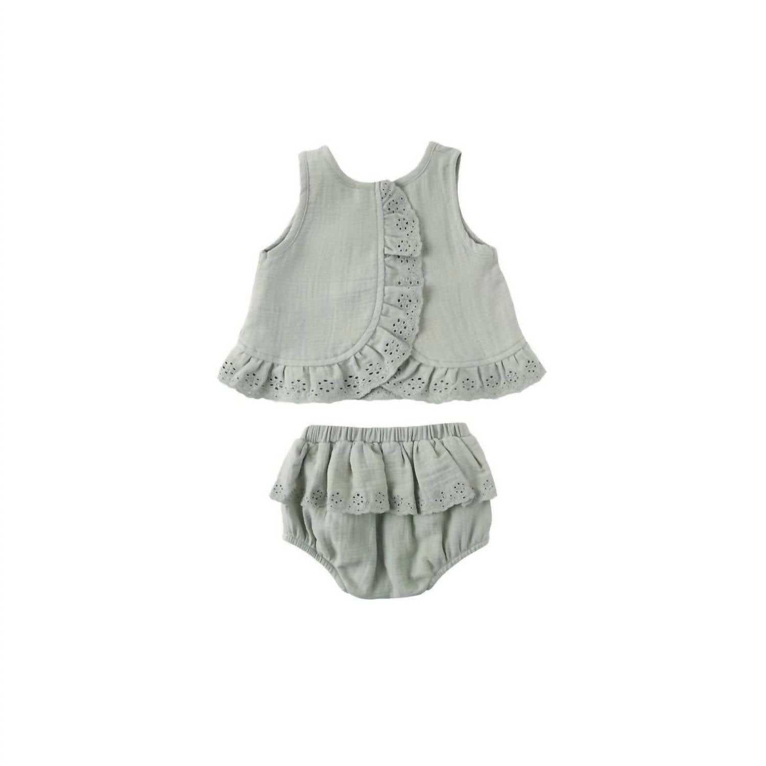 Quincy Mae - Girl's Ruffled Tulip Top Bloomer Set