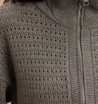 VARLEY Darla Half Zip Knit Sweater in silver filigree melange - women's sweater - view 6