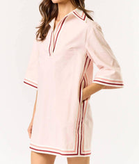 Lalavon - Lila Striped Collared Oversize Mini Dress