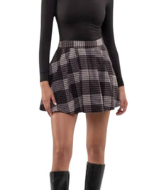 The Workshop - Plaid Pleated High Waist Mini Skirt