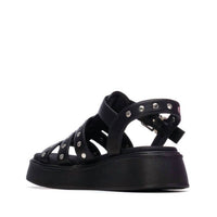 Xti Women's Flat Studded Strap Sandals in black - women's sandal - alternate view