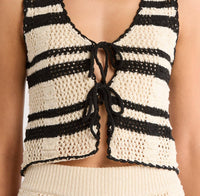 Elan - Tie Front Knit Sleeveless Top