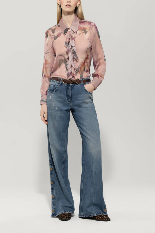 Luisa Cerano - Flower Print Silk Blouse