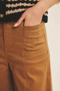 In February Melissa Stretchy Wide Leg Pant in camel - women's pants - view 6