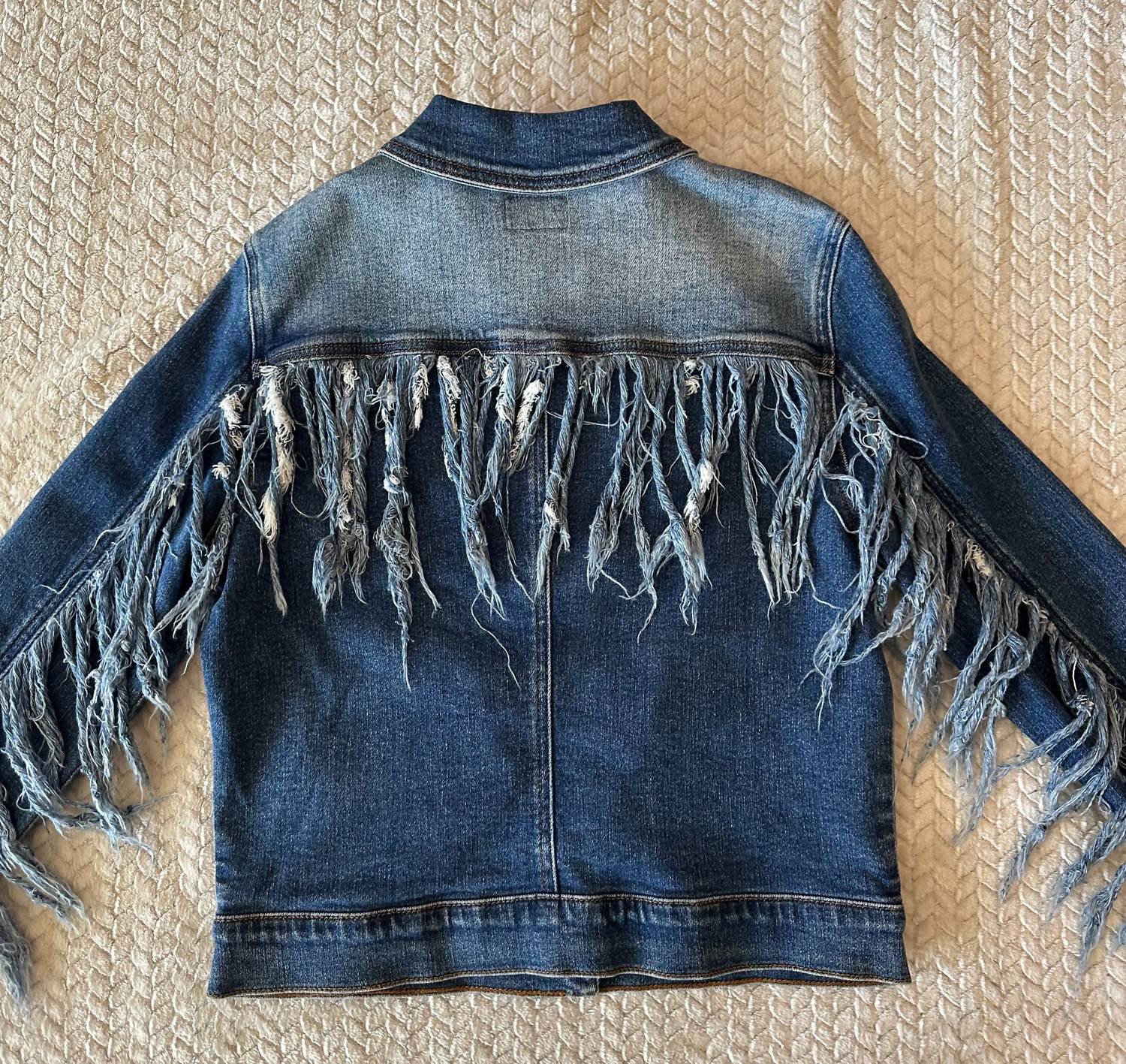 Judy Blue - Women's Denim Fringe Jacket