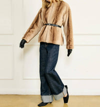 Line And Dot - City Faux Fur Long Sleeve Jacket