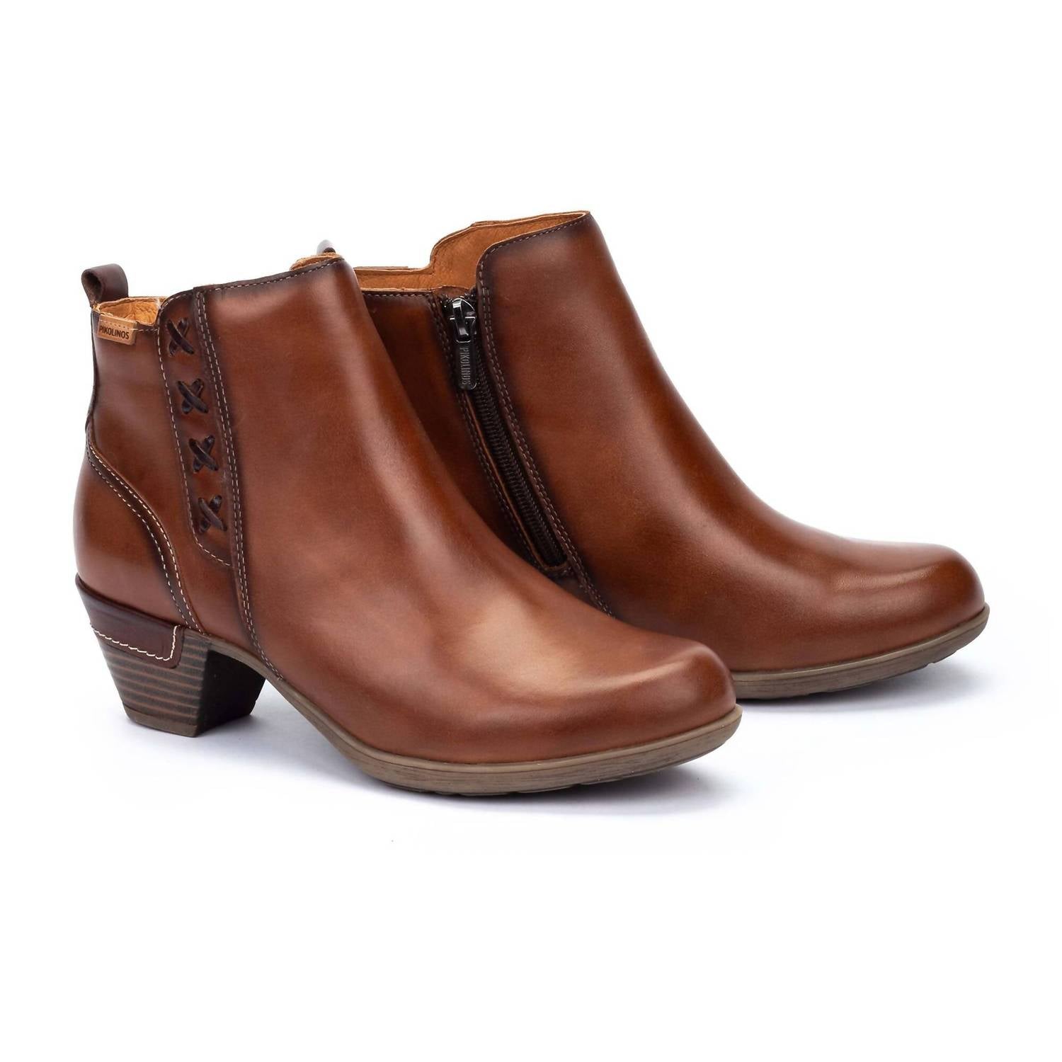 PIKOLINOS Women's Rotterdam Heeled Ankle Boots in cuero - women's shoe - view 5