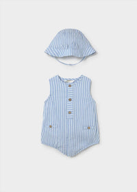 Mayoral - Stripe Romper With Hat