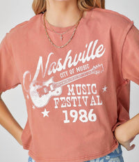 Baevely By Wellmade - Nashville Music Fest Cropped Tee