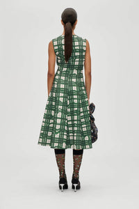 Stine Goya - Checkered Cady Sleeveless Gathered Midi Dress