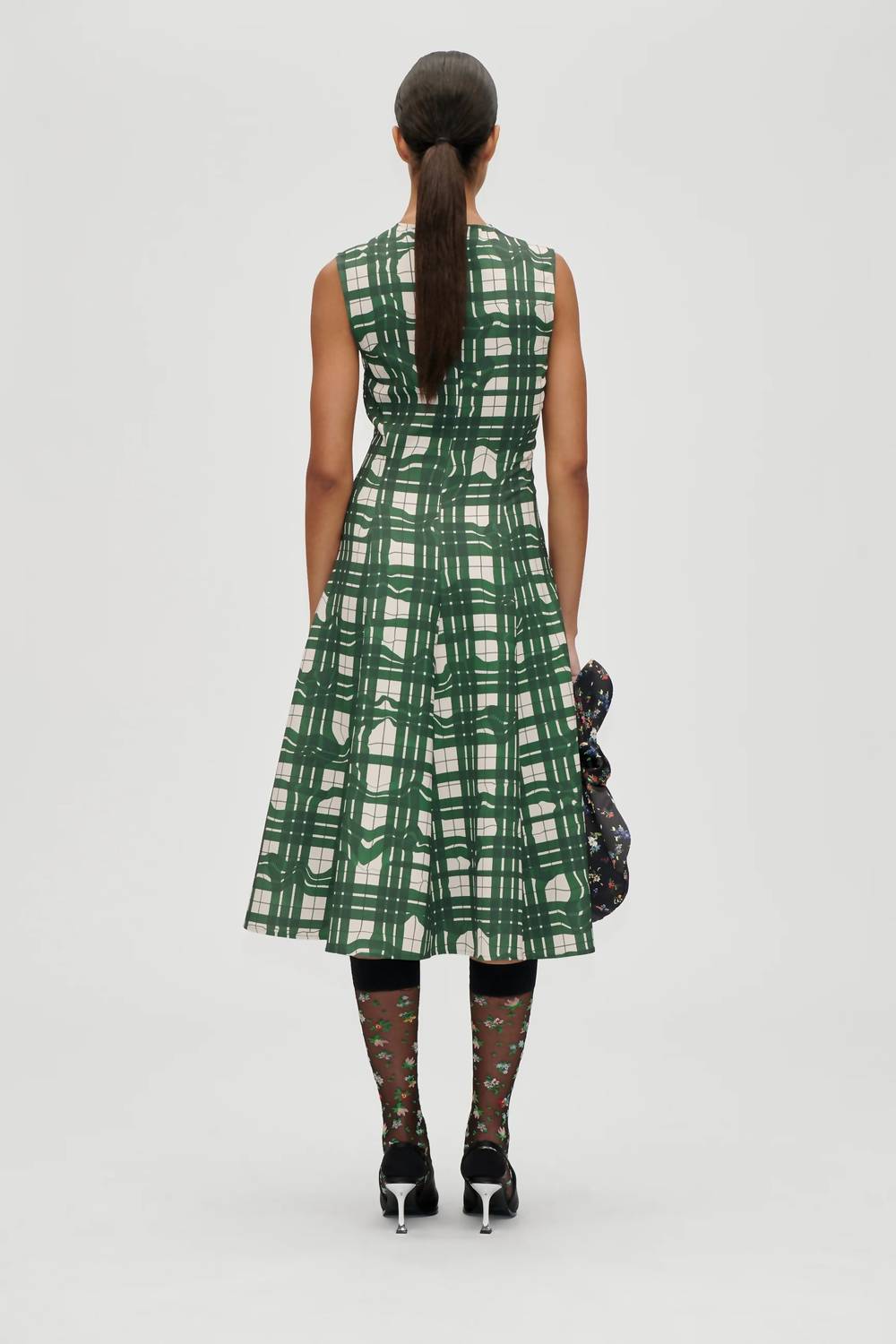 Stine Goya - Checkered Cady Sleeveless Gathered Midi Dress