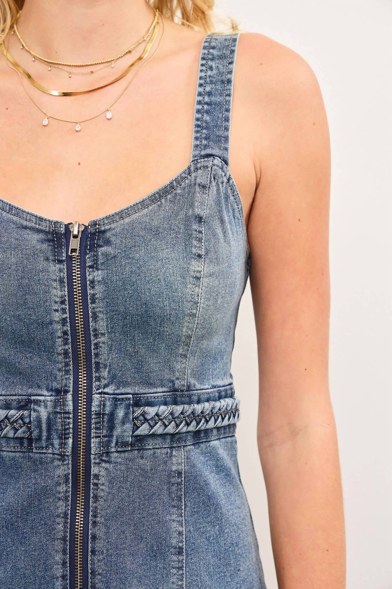 Mustard Seed - Carrie Zip Front Denim Dress