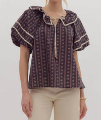 Entro - Take A Stroll Ruffled Top