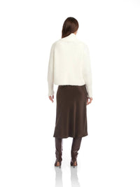 Fifteen Twenty Cely Crop Cardigan in cream - women's cardigan - detail view