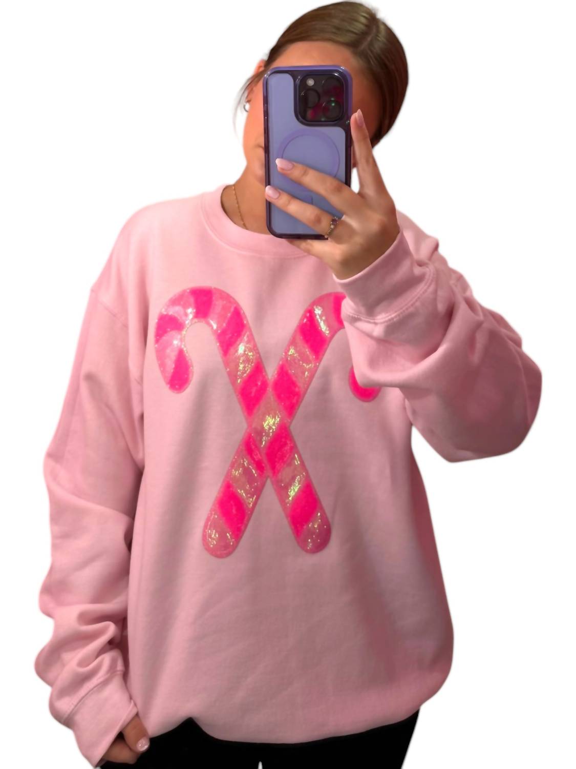 Distressed Vintage Couture - Candy Cane Lane Crewneck Sweater