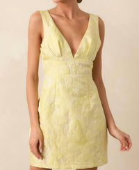 B.Right - Jackie Deep V Jacquard Mini Dress