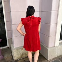 Voy - Suede Ruffle Sleeve Dress