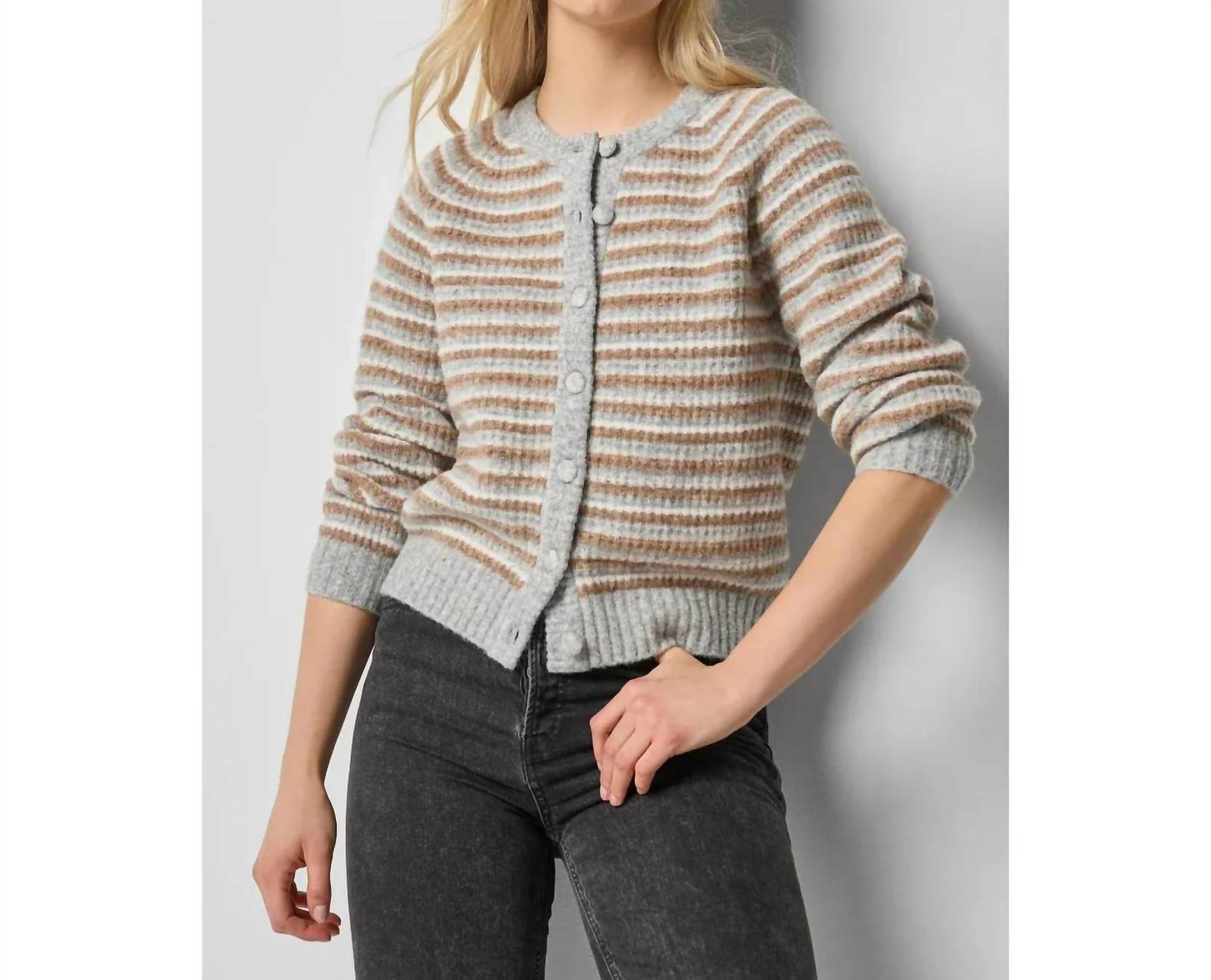 Lilla P - Button Front Striped Cardigan