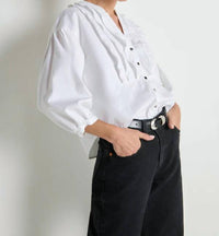 Nation LTD Amelia Ruffle Shirt in porcelain - women's blouse - view 5