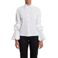 The Lulo Project - Brave Ruffle Bell Sleeve Stretch Shirt