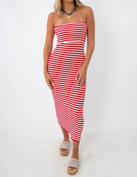 Hyfve - Showstopper Stripe Strapless Knit Midi Dress
