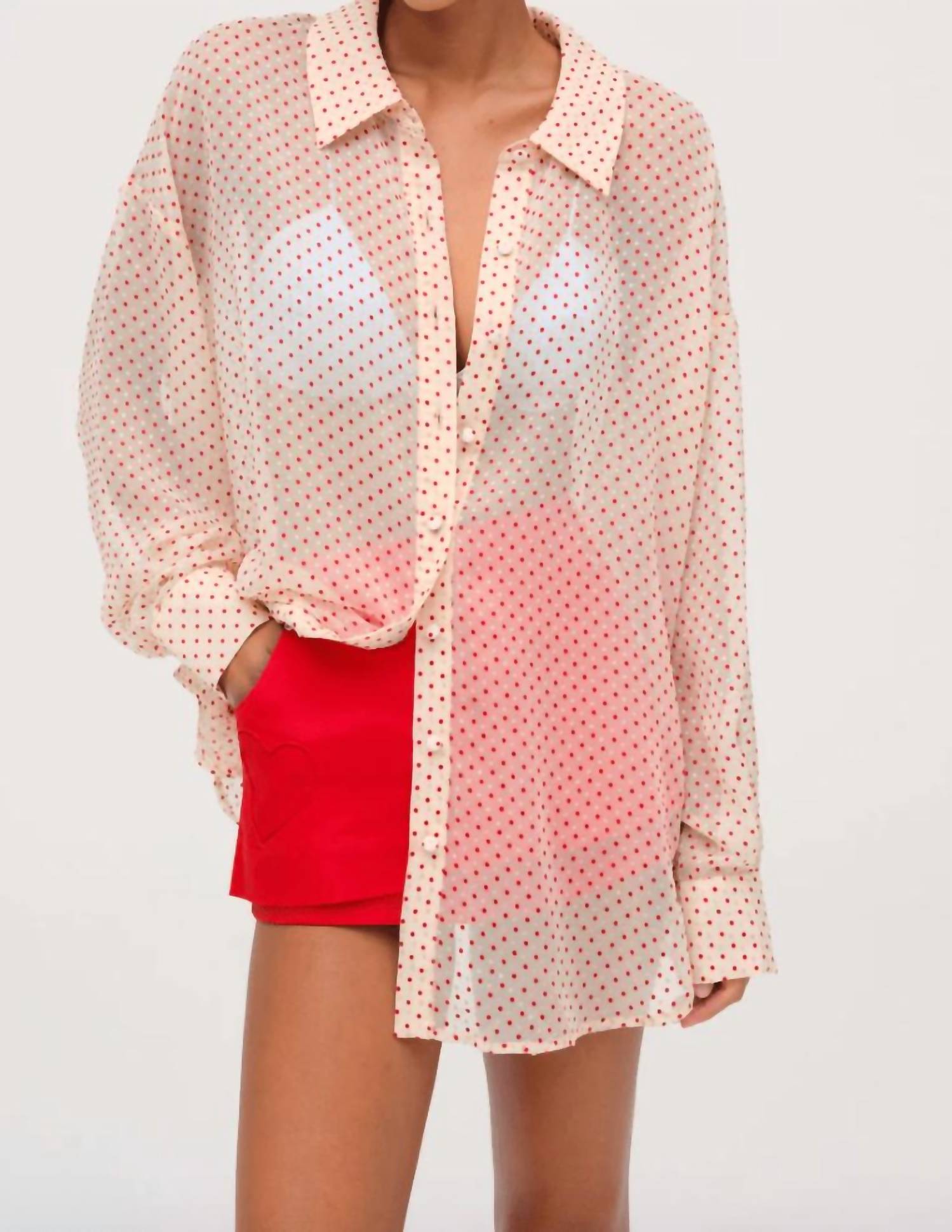 For Love & Lemons - Love Dot Button-up Top