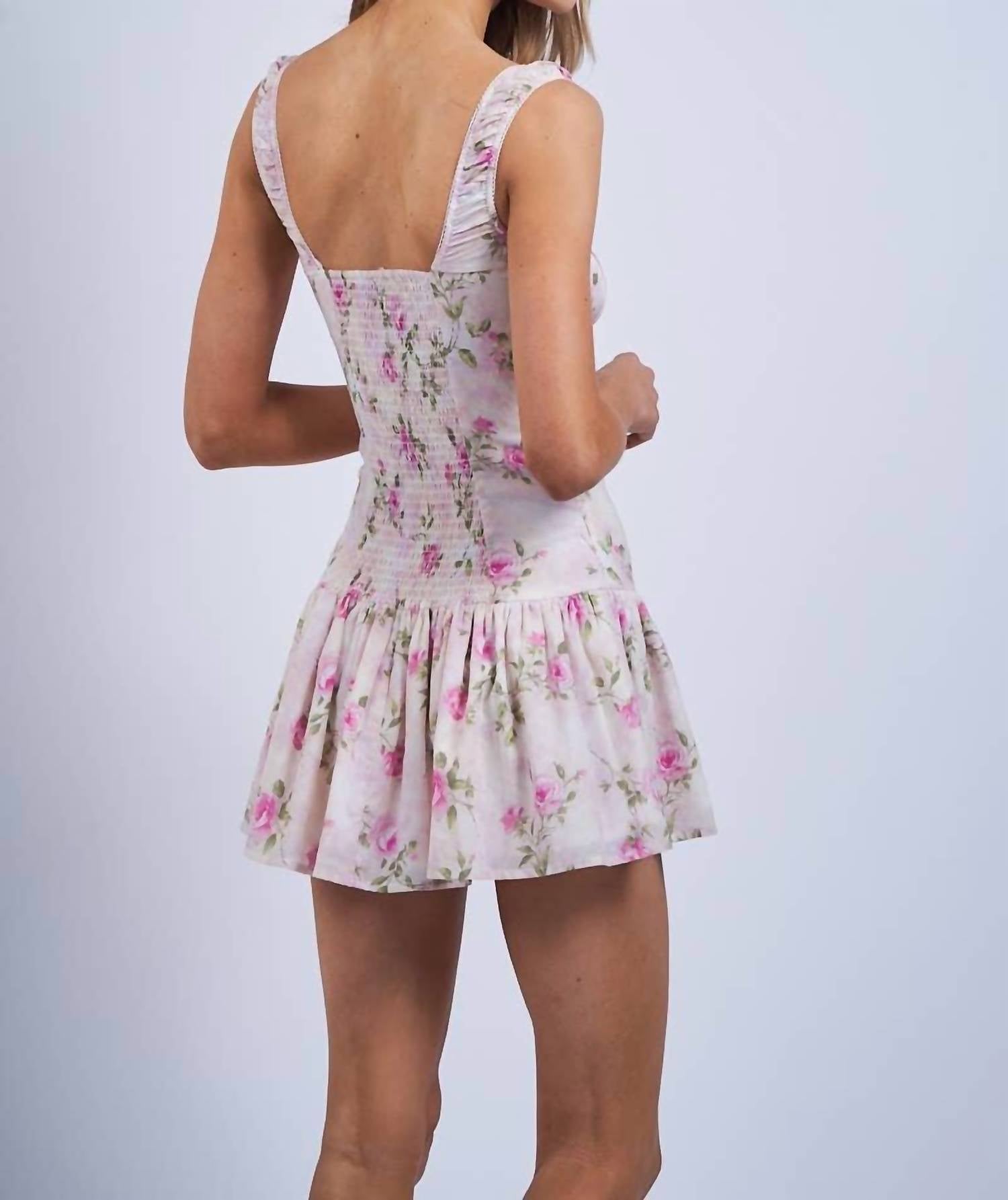 Sky To Moon - Floral Wide Strap Fit & Flare Mini Dress