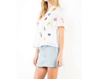 Thml - Short Sleeve Embroidery Detail Top